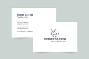 Kindergarten business card template. A clean, modern, and high-quality design business card vector design. Editable and customize template business card