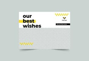 Taxi Services greeting card template. A clean, modern, and high-quality design business card vector design. Editable and customize template business card