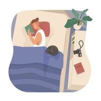 Man holding a book while sleeping vector