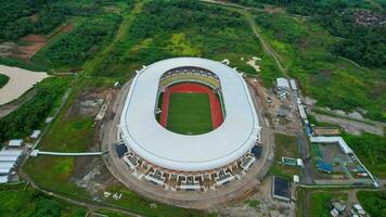 Aerial view of new football stadium for upcomming Indonesia Team. Banten International Stadium in the Serang. Banten, Indonesia, February 26, 2022 photo