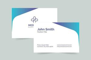 Medical Clinic business card template. A clean, modern, and high-quality design business card vector design. Editable and customize template business card