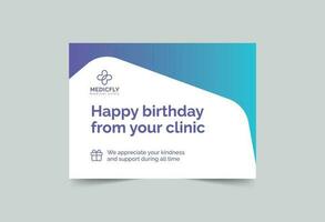 Medical Clinic greeting card template. A clean, modern, and high-quality design business card vector design. Editable and customize template business card