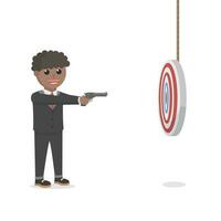 businessman african male aiming the target design character on white background vector