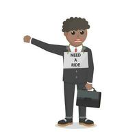 businessman african need a ride to the office design character on white background vector