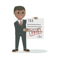 businessman african paid the tax design character on white background vector