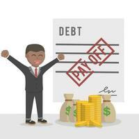 businessman african pay off debt design character on white background vector