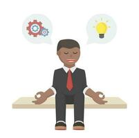 businessman african relaxation planning and research design character on white background vector