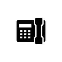 Telephone icon or logo isolated sign symbol vector illustration, Collection of high quality black style vector. Old phone icon black vector illustration