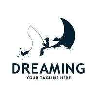 Kid reaching dream logo template design vector