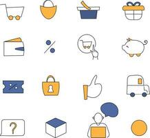 Shopping and e-commerce icons set for personal and business use. Vector illustration of an icon for graphic and web design, software development, marketing materials and business presentations.