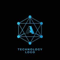 tecnología un letra logo vector