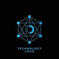 tecnología re letra logo vector