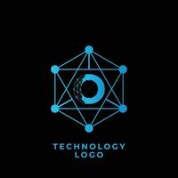 technology o letter logo vector