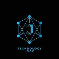 tecnología j letra logo vector