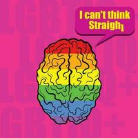 I Cant Think Straight, Lgbti Poster Illustration vector