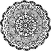 Black and white ornament round lace with damask vector