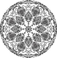 Vector ornamental round lace with damask and arabesque elements