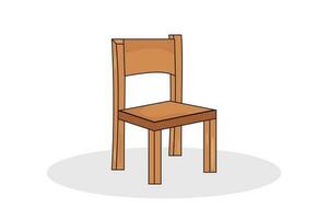 A wooden chair with a wooden back. vector