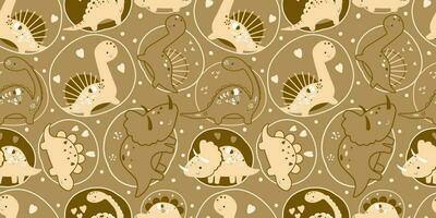 Dinosaurs Themed Seamless Pattern vector