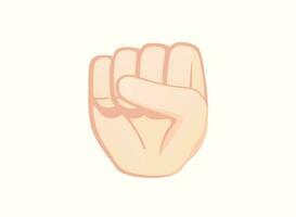 Raised fist icon. Hand gesture emoji vector illustration.