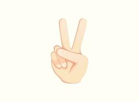 Victory hand icon. Hand gesture emoji vector illustration.