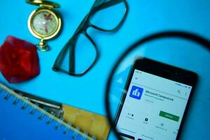 Microsoft CampusLink dev app with magnifying on Smartphone screen. Campuslink is a freeware web browser developed by Microsoft Corporation photo