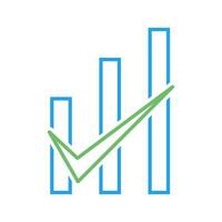 Checked Bar Graph Vector Icon