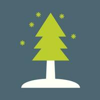 Tree in Snow Vector Icon