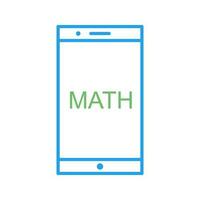 Studying Math on Mobile Vector Icon