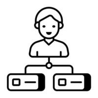 Editable design icon of user network vector