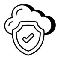 Modern design icon of cloud security vector