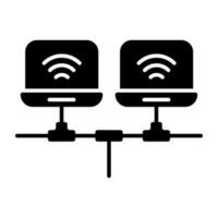 Premium download icon of connected laptop vector