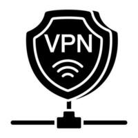 A solid design icon of VPN vector