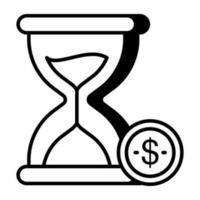 Trendy vector design of time is money