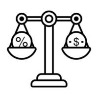 An editable design icon of financial balance vector