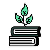 Editable design icon of eco books vector