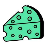 An icon design of cheese block vector