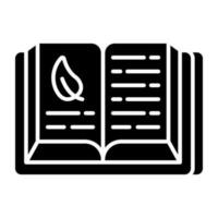 Editable design icon of eco book vector