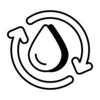 An editable design icon of water recycling vector