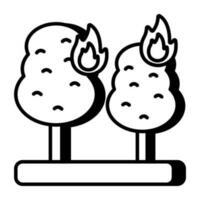 editable diseño icono de bosque fuego vector