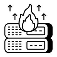 An icon design of server burning vector