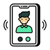 A unique design icon of mobile video call vector