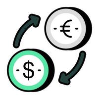 Conceptual design icon of dollar to euro vector