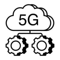 Creative design icon of cloud 5g setting vector