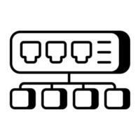 Trendy vector design of ethernet ports