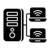 Premium download icon of connected laptop vector