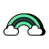 An eye catching icon of rainbow, flat style vector