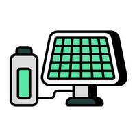 A flat design icon of solar battery vector