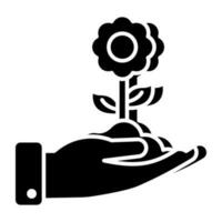 A beautiful design icon of flower care vector