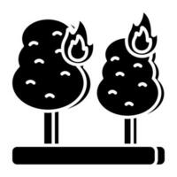 Editable design icon of forest fire vector